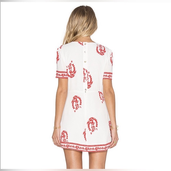 Tularosa White and Red Puff Sleeve Sundress - Picture 2 of 5